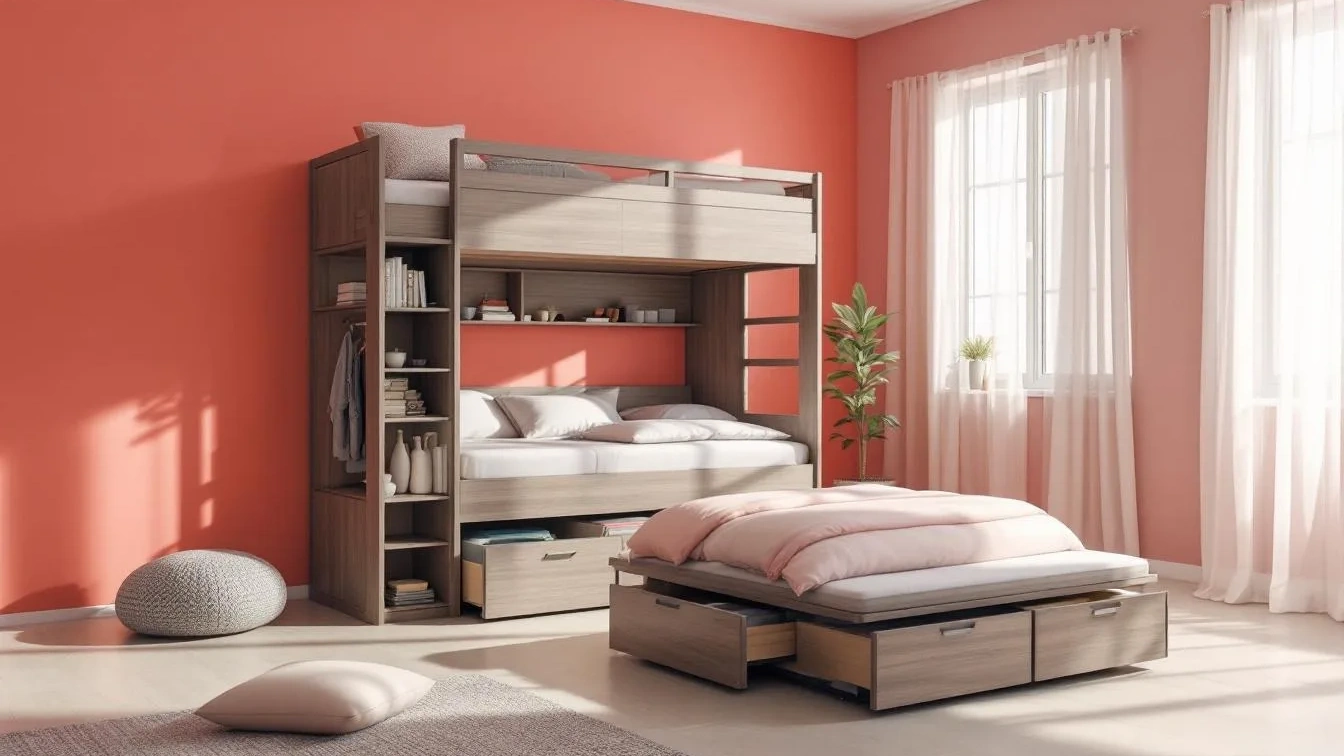 Os tipos de cama que duplicam o espaço de arrumação