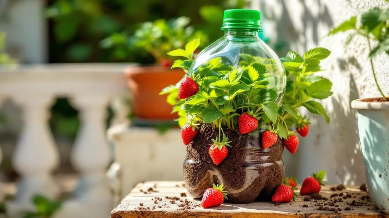 Porque cultivar morangos em garrafa é mais fácil do que parece