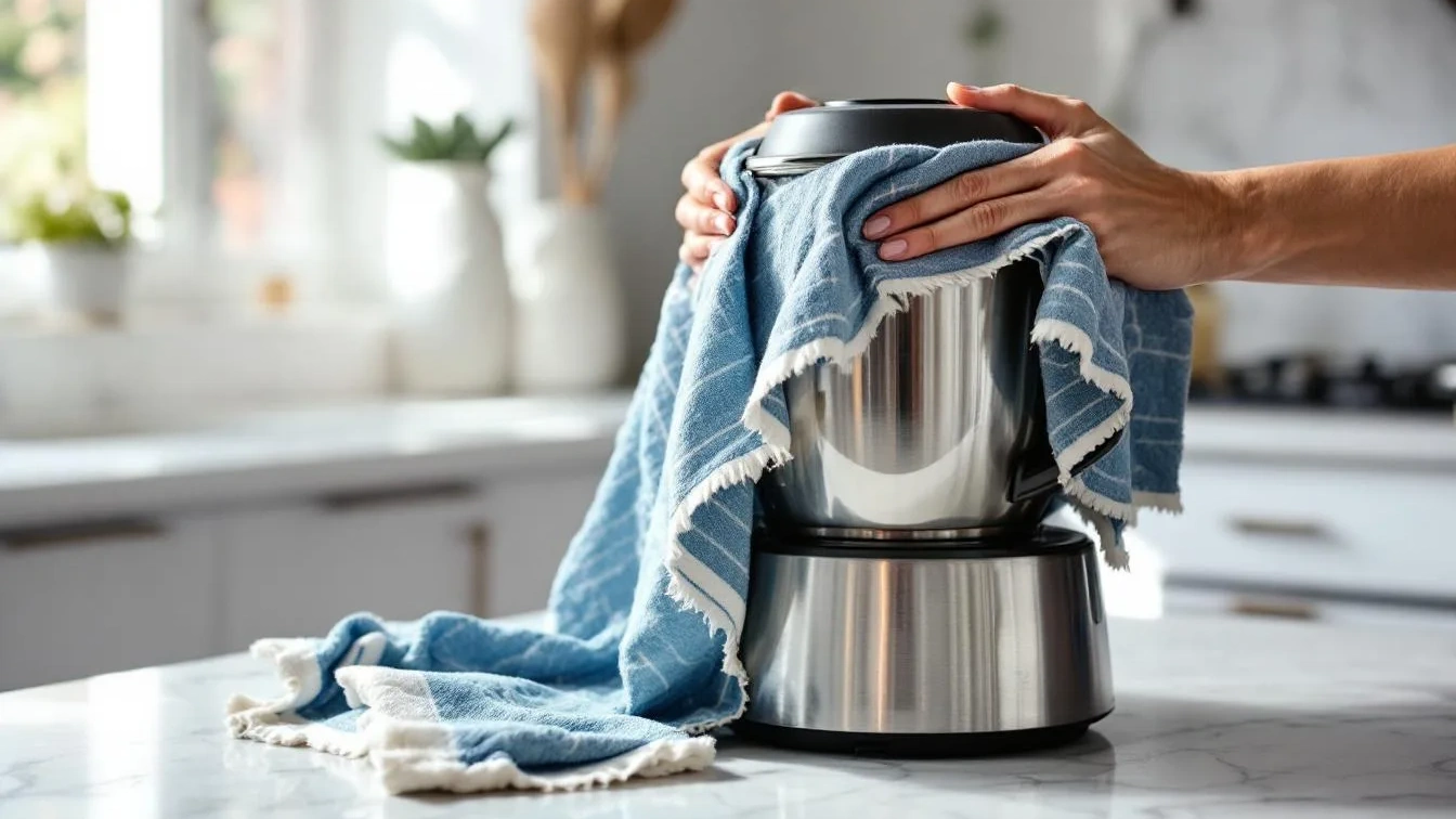 Transformei uma toalha velha em proteção para eletrodomésticos em minutos