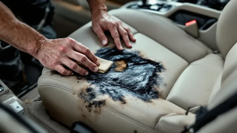 Um mecânico revela como reparar um banco de carro queimado por cigarro